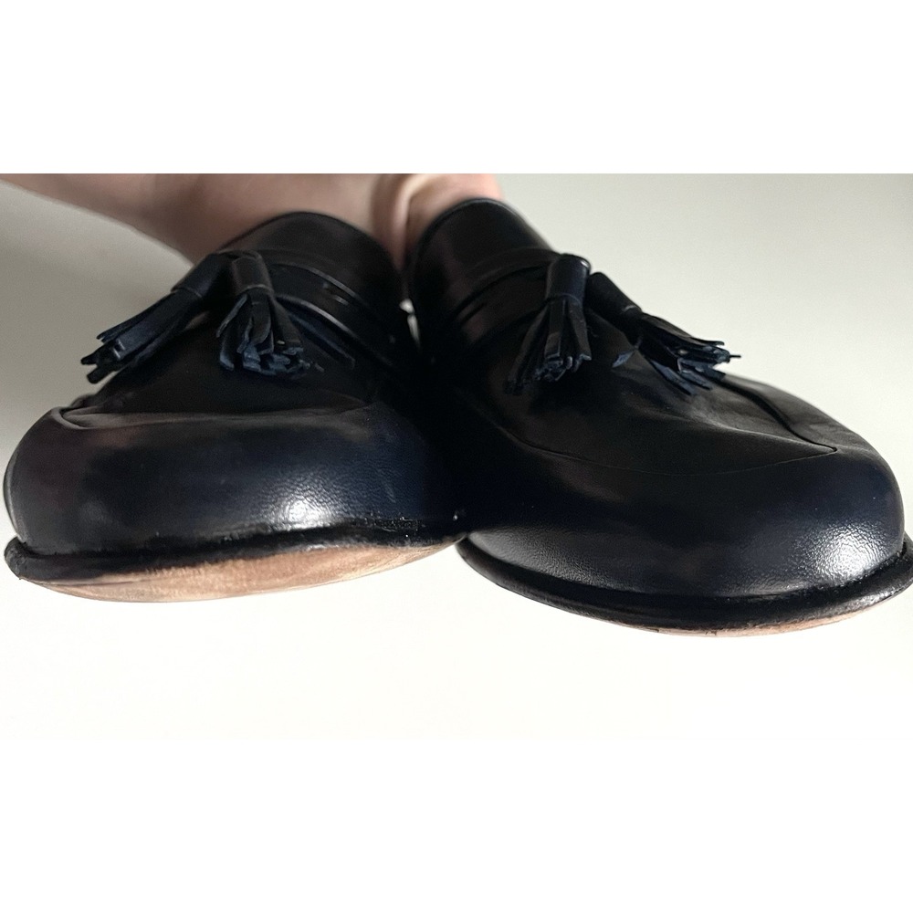 Men's Vintage Bally Of Switzerland Navy Leather Tassle Loafers PRISTINE Sz 8.5 D - Picture 10 of 13